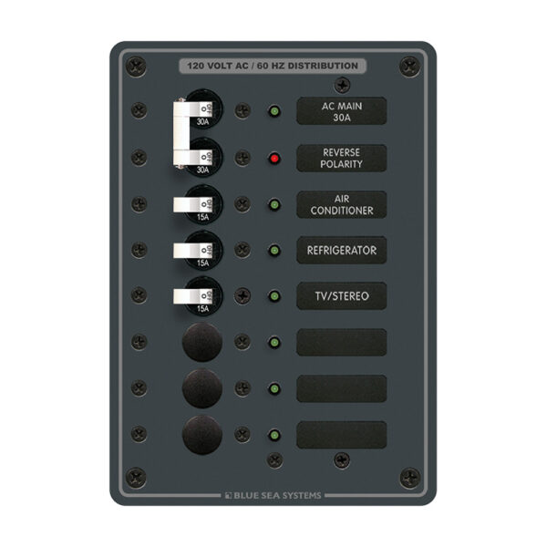BLUE SEA 8027 BREAKER PANEL 120VAC 7 POS