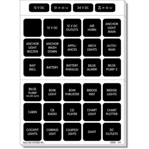 BLUE SEA 4218 LABEL KIT DC WATERPROOF