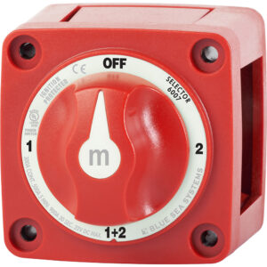 BLUE SEA 6007 BATTERY SWTICH MINI FOUR POSITION RED
