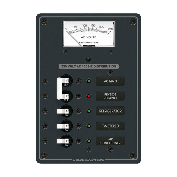 BLUE SEA 8143 BREAKER PANEL 230VAC VMETER
