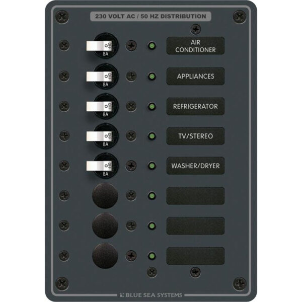 BLUE SEA 8159 PANEL 230VAC 8 POSITION