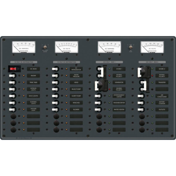 BLUE SEA 8186 BREAKER PANEL 20-12V 20-230AC