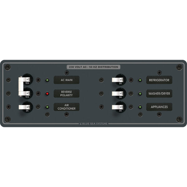 BLUE SEA 8199 BREAKER PANEL 230VAC 6 POS