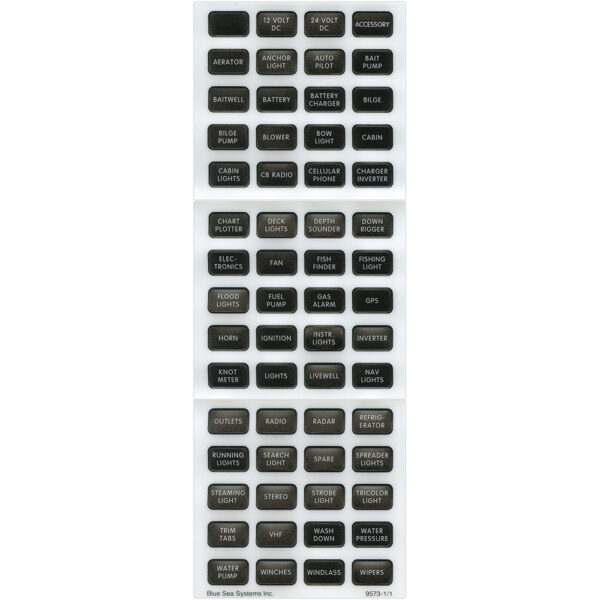 BLUE SEA 8214 LABEL KIT DC WATERPROOF