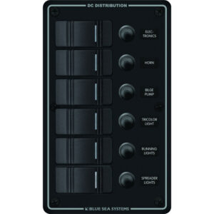 BLUE SEA 8373 PANEL WATERPROOF CB 12VDC 6 POS