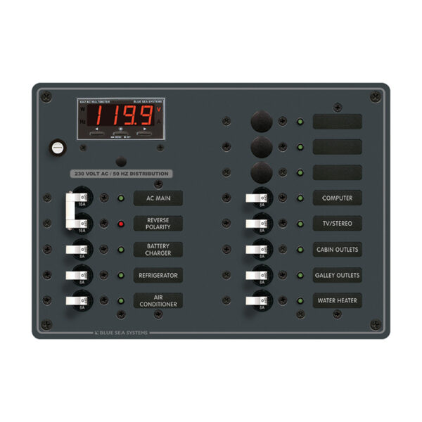 BLUE SEA 8507 BREAKER PANEL AC 13 POS MAIN