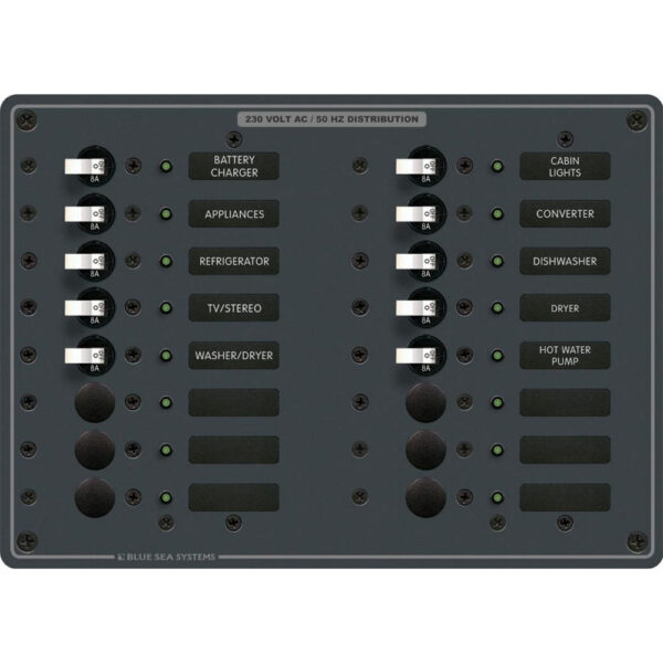 BLUE SEA 8561 BREAKER PANEL 230VAC 16 POS