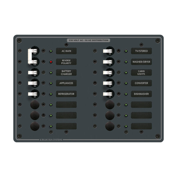BLUE SEA 8564 BREAKER PANEL 230VAC 16 POS