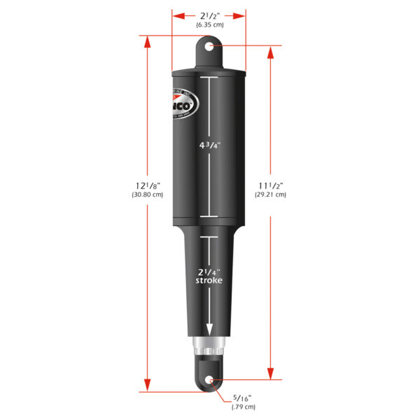 LENCO 24V 2 1/4" STROKE  ACTUATOR W/ 6' WIRE