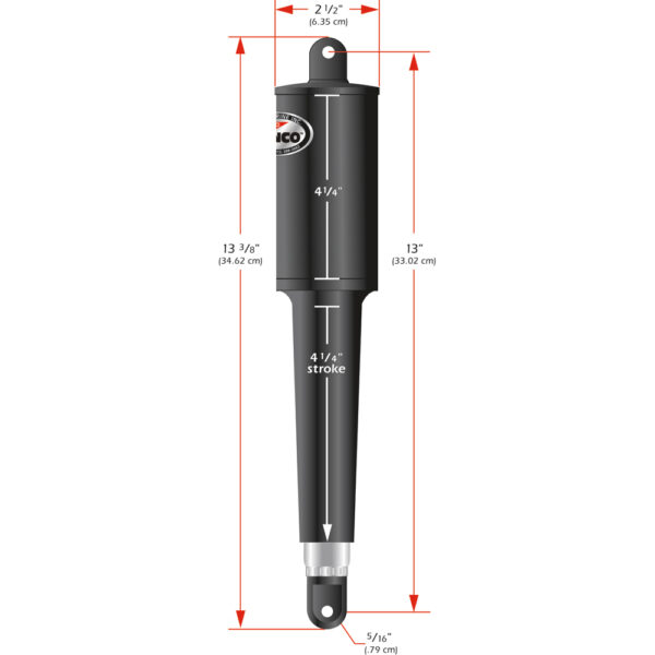 LENCO 12V 4 1/4" STROKE  ACTUATOR W/ 6' WIRE