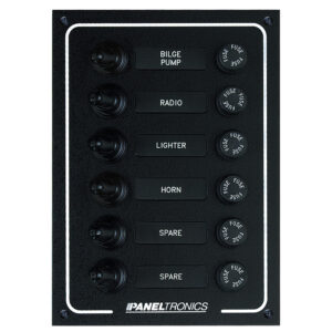 PANELTRONICS WATERPROOF DC 6 POSITION BOOTED TOGGLE & FUSE