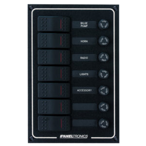 PANELTRONICS WATERPROOF DC 7 POSITION LIGHTED ROCKER & FUSE
