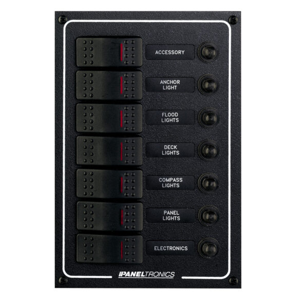 PANELTRONICS WATERPROOF DC 7 POSITION LIGHTED ROCKER & CB