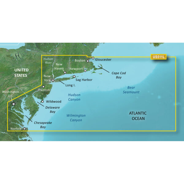 GARMIN VUS511L BOSTON TO NORFOLK BLUECHART G3 VISION