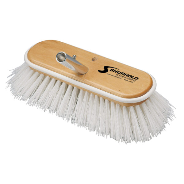 SHURHOLD 10" DECK BRUSH EXTRA STIFF WHITE POLYPROPYLENE