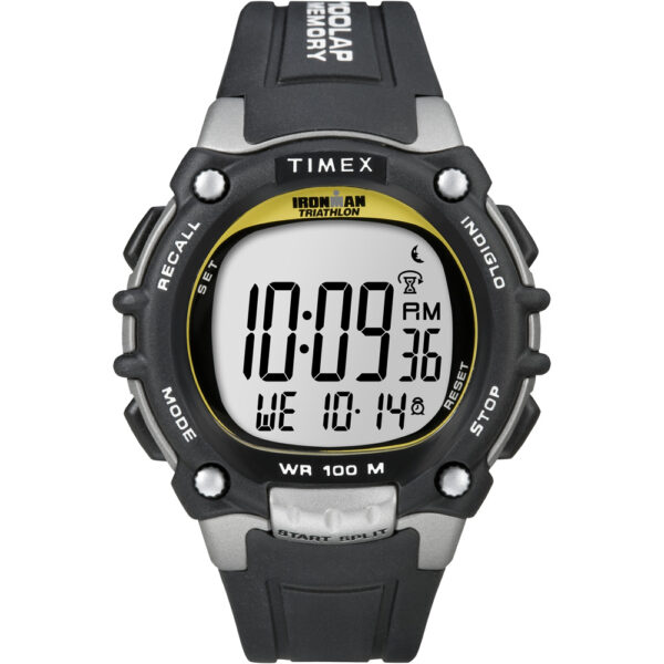 TIMEX IRONMAN TRADITIONAL 100 LAP W/BLACK/SILVER/YELL