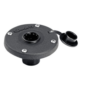 SCOTTY ROUND FLUSH DECK MOUNT BRACKET BLACK SEALED BOTTOM