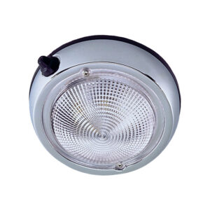 PERKO CHROME PLTD SURF MOUNT 5" O.D.(4" LENS) DOME LIGHT W/