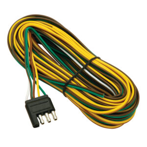 WESBAR 25' 4-WAY FLAT WIRING HARNESS 3' GROUND WISHBONE