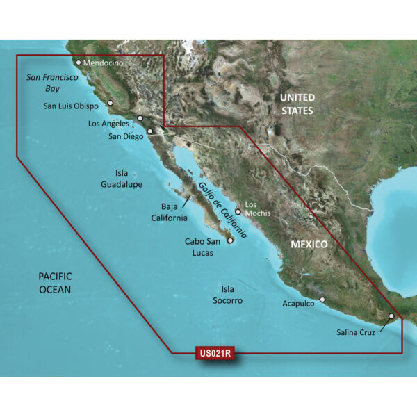 GARMIN BLUECHART G3 HXUS021R  CALIFORNIA - MEXICO MICROSD