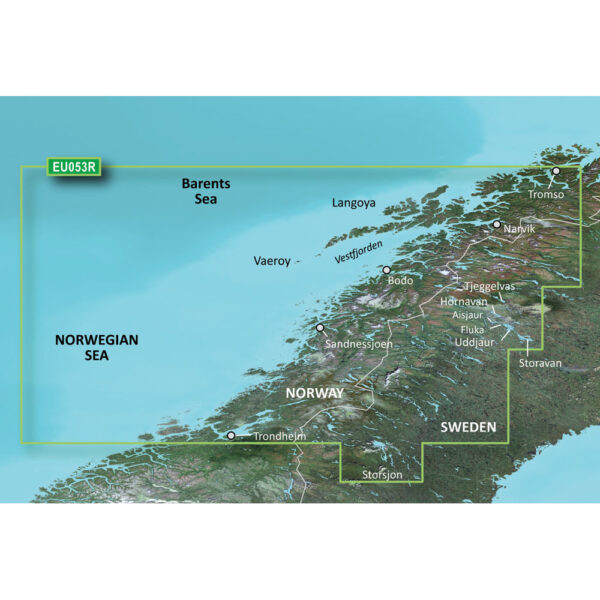 GARMIN BLUECHART G3 HXEU053R  TRONDHEIM - TROMSO MICROSD &