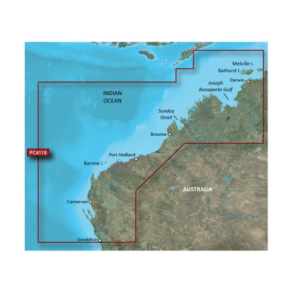 GARMIN BLUECHART G3 HXPC411S  GERALDTON TO DARWIN MICROSD