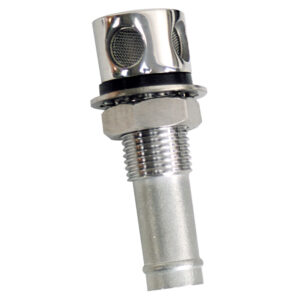 WHITECAP FUEL VENT ROUND HEAD STRAIGHT 9/16" CHROME BRASS