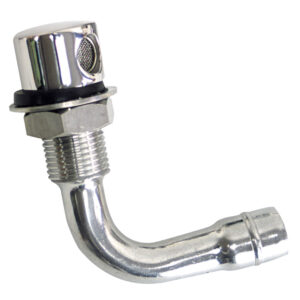 WHITECAP FUEL VENT ROUND HEAD 90 DEGREE 9/16" CHROME BRASS