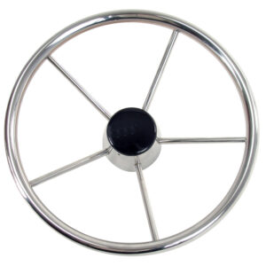 WHITECAP DESTROYER STEERING WHEEL S.S. 15" DIAMETER