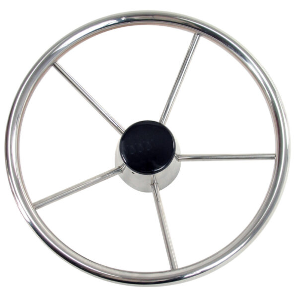 WHITECAP DESTROYER STEERING WHEEL S.S. 15" DIAMETER