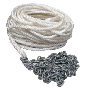 POWERWINCH 250' OF 5/8" ROPE 20' OF 5/16" HT CHAIN RODE
