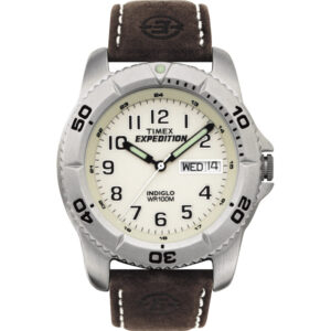 TIMEX EXPEDITION MENS TRADITIONAL SILVER/BROWN