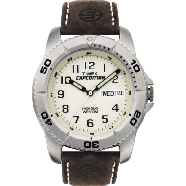 TIMEX EXPEDITION MENS TRADITIONAL SILVER/BROWN