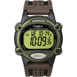TIMEX EXPEDITION MENS CHRONO ALARM TIMER GREEN/BLACK/BROWN