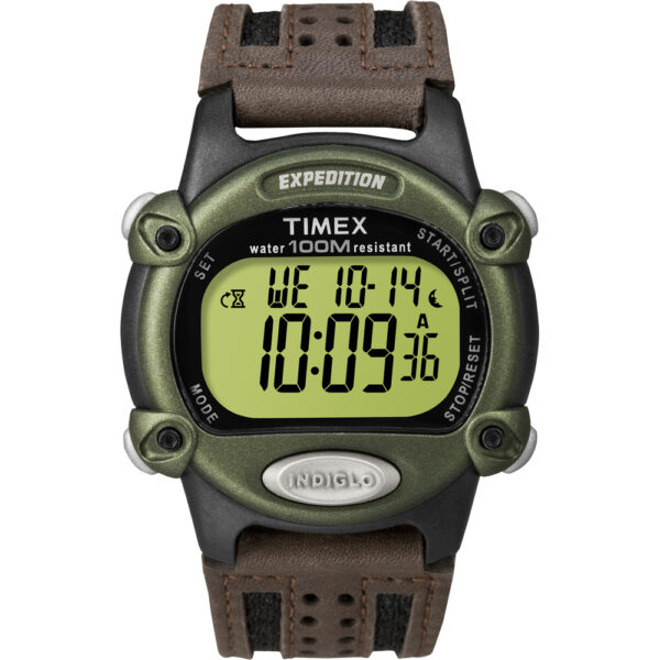 TIMEX EXPEDITION MENS CHRONO ALARM TIMER GREEN/BLACK/BROWN