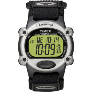 TIMEX EXPEDITION MENS CHRONO ALARM TIMER SILVER/BLACK