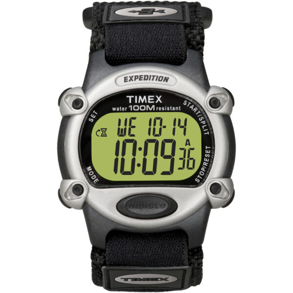 TIMEX EXPEDITION MENS CHRONO ALARM TIMER SILVER/BLACK